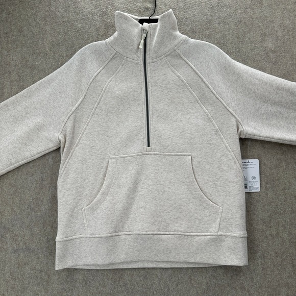 Jockey Mixed Rib Half Zip Sweatshirt Oatmeal Heather Small Fleece Pullover - Picture 3 of 8